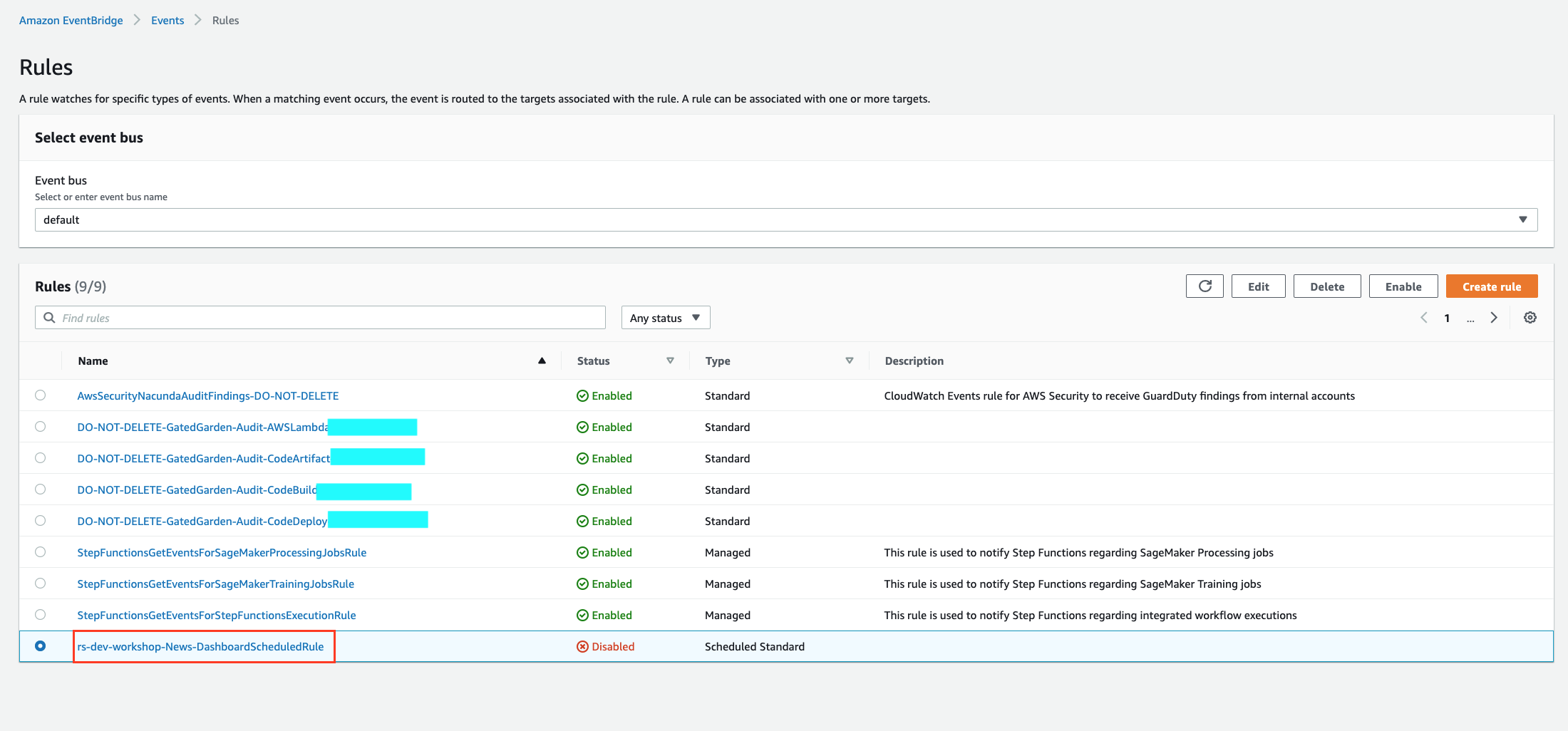 Dashboard Schedule Disable