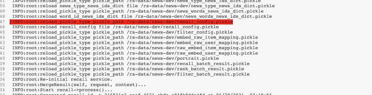 recall log load new config file